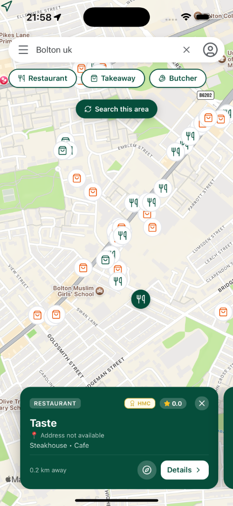 Maidah - Map View of Halal Restaurants Near You
